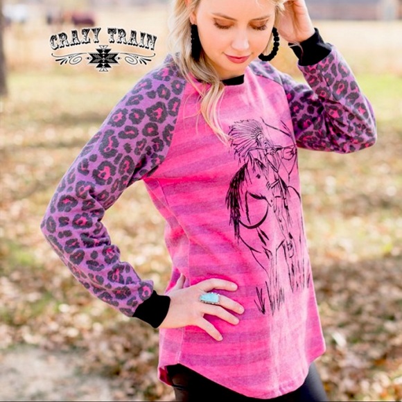 NEW Crazy Train NWT BOUTIQUE Sweatshirt Horse - Picture 4 of 10